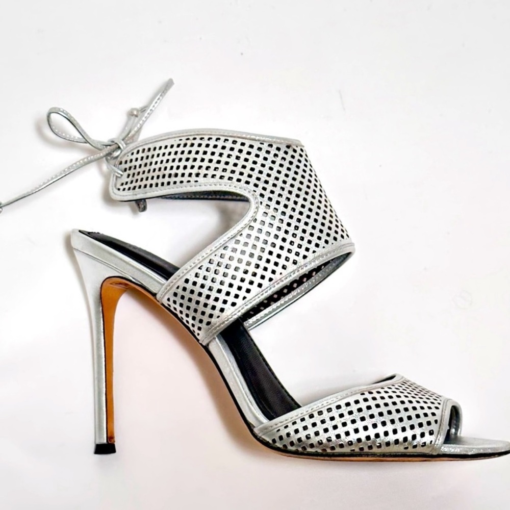 Silver High Heel Sandals